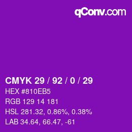 Color code: CMYK 29 / 92 / 0 / 29 | qconv.com