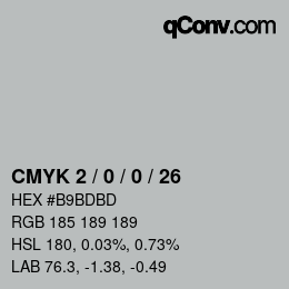 カラーコード: CMYK 2 / 0 / 0 / 26 | qconv.com