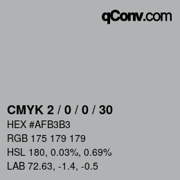 カラーコード: CMYK 2 / 0 / 0 / 30 | qconv.com