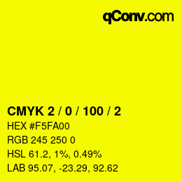 Color code: CMYK 2 / 0 / 100 / 2 | qconv.com