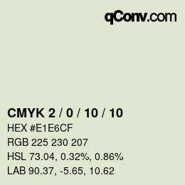 カラーコード: CMYK 2 / 0 / 10 / 10 | qconv.com
