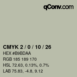カラーコード: CMYK 2 / 0 / 10 / 26 | qconv.com