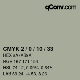 颜色代码: CMYK 2 / 0 / 10 / 33 | qconv.com