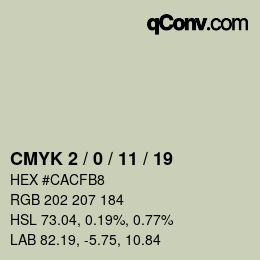 Color code: CMYK 2 / 0 / 11 / 19 | qconv.com