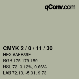 Código de color: CMYK 2 / 0 / 11 / 30 | qconv.com
