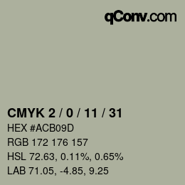 カラーコード: CMYK 2 / 0 / 11 / 31 | qconv.com