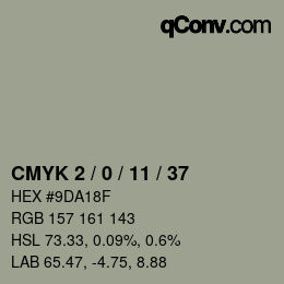 颜色代码: CMYK 2 / 0 / 11 / 37 | qconv.com