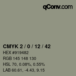 Color code: CMYK 2 / 0 / 12 / 42 | qconv.com