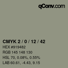 Color code: CMYK 2 / 0 / 12 / 42 | qconv.com