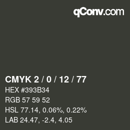 Color code: CMYK 2 / 0 / 12 / 77 | qconv.com