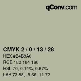 カラーコード: CMYK 2 / 0 / 13 / 28 | qconv.com
