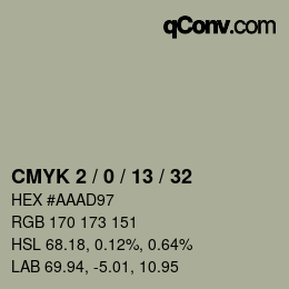 颜色代码: CMYK 2 / 0 / 13 / 32 | qconv.com