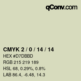 カラーコード: CMYK 2 / 0 / 14 / 14 | qconv.com