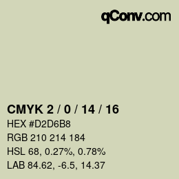 颜色代码: CMYK 2 / 0 / 14 / 16 | qconv.com