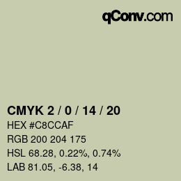 カラーコード: CMYK 2 / 0 / 14 / 20 | qconv.com