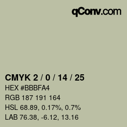 Color code: CMYK 2 / 0 / 14 / 25 | qconv.com