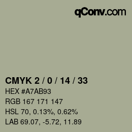 カラーコード: CMYK 2 / 0 / 14 / 33 | qconv.com