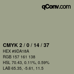 カラーコード: CMYK 2 / 0 / 14 / 37 | qconv.com