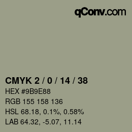 Color code: CMYK 2 / 0 / 14 / 38 | qconv.com