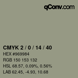 Color code: CMYK 2 / 0 / 14 / 40 | qconv.com