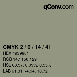 Color code: CMYK 2 / 0 / 14 / 41 | qconv.com