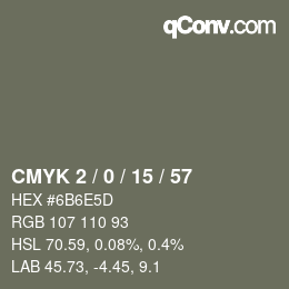 Color code: CMYK 2 / 0 / 15 / 57 | qconv.com