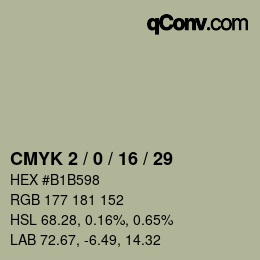 Farbcode: CMYK 2 / 0 / 16 / 29 | qconv.com