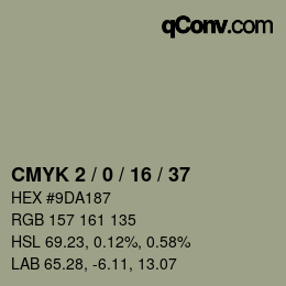 カラーコード: CMYK 2 / 0 / 16 / 37 | qconv.com