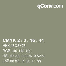 Color code: CMYK 2 / 0 / 16 / 44 | qconv.com