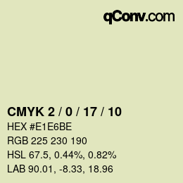 Color code: CMYK 2 / 0 / 17 / 10 | qconv.com