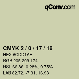 颜色代码: CMYK 2 / 0 / 17 / 18 | qconv.com