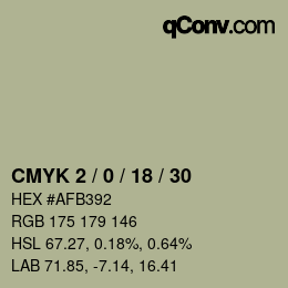 Código de color: CMYK 2 / 0 / 18 / 30 | qconv.com