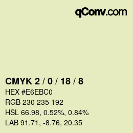 Color code: CMYK 2 / 0 / 18 / 8 | qconv.com