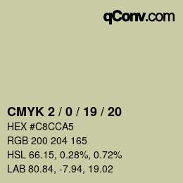 颜色代码: CMYK 2 / 0 / 19 / 20 | qconv.com