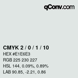 颜色代码: CMYK 2 / 0 / 1 / 10 | qconv.com