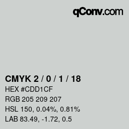 Color code: CMYK 2 / 0 / 1 / 18 | qconv.com