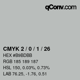 Color code: CMYK 2 / 0 / 1 / 26 | qconv.com