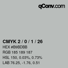 Color code: CMYK 2 / 0 / 1 / 26 | qconv.com