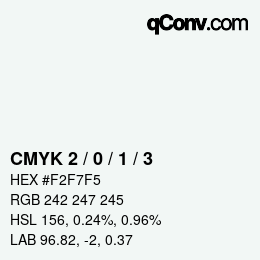 カラーコード: CMYK 2 / 0 / 1 / 3 | qconv.com