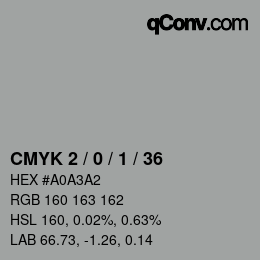 Color code: CMYK 2 / 0 / 1 / 36 | qconv.com