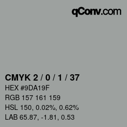 カラーコード: CMYK 2 / 0 / 1 / 37 | qconv.com