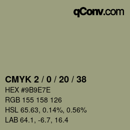 Farbcode: CMYK 2 / 0 / 20 / 38 | qconv.com
