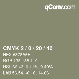 Color code: CMYK 2 / 0 / 20 / 46 | qconv.com