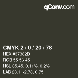 Color code: CMYK 2 / 0 / 20 / 78 | qconv.com