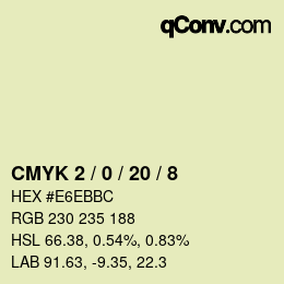 Color code: CMYK 2 / 0 / 20 / 8 | qconv.com