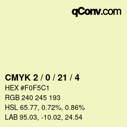 カラーコード: CMYK 2 / 0 / 21 / 4 | qconv.com