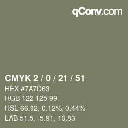 Color code: CMYK 2 / 0 / 21 / 51 | qconv.com