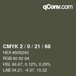 Color code: CMYK 2 / 0 / 21 / 68 | qconv.com