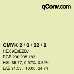 Color code: CMYK 2 / 0 / 22 / 8 | qconv.com