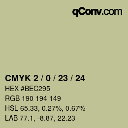 カラーコード: CMYK 2 / 0 / 23 / 24 | qconv.com